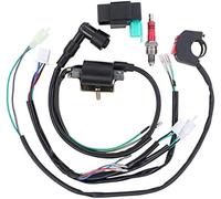 Vuzmode Wiring Harness Loom Kill Switch Spark Plug Coil CDI, for 110cc 125cc 140cc Pit Bike CDI Spark Plug Kit