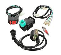 Vuzmode Wiring Loom Off Switch Coil Spark Plug 5 Pcs Set Switch Ignition Coil, for Pit Bike 110 125 140cc CDI Spark Plug Kit