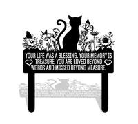 VUZUCOSH Cat Grave Markers, Metal Cat Memorial Garden Markers Decor, Pet Metal Memorial Garden Stake, Garden Stakes Plaque Pet Headstone Garden Memorial Graves, Cat Memorial Gifts for Loss of Cat
