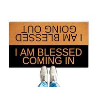 VUZUCOSH I AM Blessed Coming in and Going Out Doormat 29" x 17" Funny Welcome Mat, Home Decor Housewarming Gifts, No Slip Welcome Mat House Warming Gifts