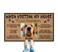 VUZUCOSH Personalized Dog Doormat Welcome to Our Home Door Mat Custom Funny Pet Welcome Mat, Custom Dog Photo Doormats - No Slip Kitchen Rugs and Bath Mat House Warming Gifts