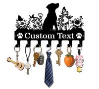 VUZUCOSH Personalized Metal Dog Leash Holder Key Rack, Custom Key Hanger Wall Mount, Personalized Name Hooks, Sweet Home Coat Rack, Wedding Couple Gifts, Housewarming Gift, Dog Decor Gift