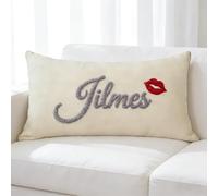 VUZUCOSH Personalized Monogram Pillow, Custom Pillow, Custom Monogram Throw Accent Handmade Pillows Cover, Customizable Decorative Couch Bed Room Pillow Case Gifts for Kids Boy Girls