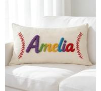 VUZUCOSH Personalized Monogram Pillow, Custom Pillow, Custom Monogram Throw Accent Handmade Pillows Cover, Customizable Decorative Couch Bed Room Pillow Case Gifts for Kids Boy Girls