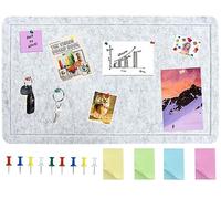 Vuzvuv Grey 28"x16" Large Cork Board with 50 Push Pins & Sticky Notes, Self-Adhesive Bulletin Board No Damage for Wall, Felt Pin Board for Paste Notes, Photos, Schedules Offices Home