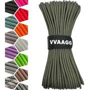 VVAAGG 50 Feet 12 Strand Paracord Rope for Crafts, DIY Projects, Survival Bracelets, Climbing, Camping, Tent, Clothesline, Outdoor Hiking, Fishing (Army Green, 15.2