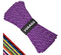 VVAAGG Reflective Paracord Rope 100FT, 7 Strand Nylon para Cord Lanyard Utility 550 Parachute Cord, 4mm Thin Tent Rope for Outdoor Camping Hiking (Purple)