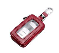 vvag Premium Car Key Fob Case Genuine Leather Car Smart Key fob Holder Car Remote Keychain Bag Universal, Red, 9 x 5.5 x 2.5cm