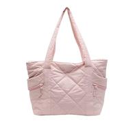 VVAULT Tote Bags for Women, Puffer Handbags with Zip, Large Ladies Totes Bag for Work School Travel Daily with Compartments & Pouch, Womens Teacher Lightweight Shoulder Hand Bag (Light Pink)