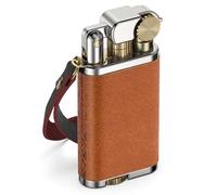 VVAY Elegant Mini Petrol Lighter with Leather Cover (Sold Without Fluid)