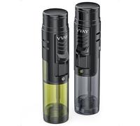 VVAY Lighter Pack of 2 Jet Flame Windproof Torch Lighter Gas Butane Refillable. (Sold without Gas)