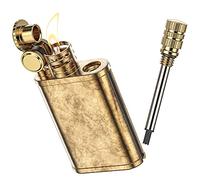 VVAY Vintage Kerosene Oil lighter Golden Combo with Permanent Match(Sold without Petrol)
