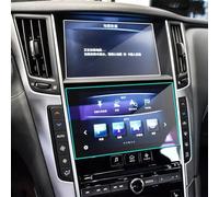 VVBNIN Compatible With Infiniti For Q50 Q60 2PCS Car GPS Navigation For Up And Bottom Screen Scratch Resistant Tempered Glass Protective Film Car GPS Navi Screen Film