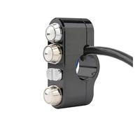 VVBNIN Compatible With Sportster 883 1200 Handle Bar Switch Controller 25mm Handlebar Control Switch Ignition Terminate Switch Motorcycle Button Motorcycle Start Stop Button(1 Pc Black Chrome)
