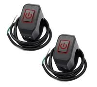 VVBNIN Motorcycle Modified Switch Button With Light Momentary Ignition/ignition Switch Headlight Horn Control ON OFF Buttton Handlebar Mount Switch Motorcycle Start Stop Button(2pcs Red)