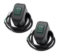 VVBNIN Motorcycle Modified Switch Button With Light Momentary Ignition/ignition Switch Headlight Horn Control ON OFF Buttton Handlebar Mount Switch Motorcycle Start Stop Button(2pcsGreen)