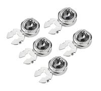 VVCome 5PCS Vintage Black Rhinestone Cufflinks Geometric Round Button Covers for Men Business Dress Shirts Jackets Wedding Accessories, 20mm, Brass, crystal