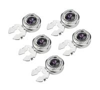VVCome 5PCS Vintage Black Rhinestone Cufflinks Geometric Round Button Covers for Men Business Dress Shirts Jackets Wedding Accessories, 20mm, Brass, crystal