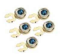 VVCome 5PCS Vintage Black Rhinestone Cufflinks Geometric Round Button Covers for Men Business Dress Shirts Jackets Wedding Accessories, 20mm, Brass, crystal