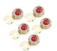 VVCome 5PCS Vintage Black Rhinestone Cufflinks Geometric Round Button Covers for Men Business Dress Shirts Jackets Wedding Accessories, 20mm, Brass, crystal