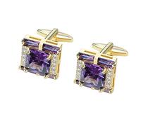 VVCome Crystal Cufflinks for Men Luxurious Gorgeous Cuff Links French Shirt Accessories Wedding Business Cufflinks with Gift Box, L, Metal, cubic-zirconia