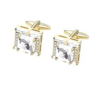 VVCome Cubic Zirconia Cufflinks for Men Luxurious Gorgeous Cuff Links French Shirt Accessories Wedding Business Cufflinks with Gift Box, L, Metal, cubic-zirconia