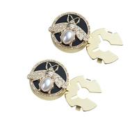 VVCome Cute Pearl Bee Button Covers Set Round Cufflinks Apparel Decorative Snap-On Jewelry Clips for Shirts Tuxedos & Dresses, 20mm, Brass, crystal