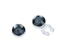 VVCome Shining Crystal Cufflink Button Covers for Men Shirt Silver Gold Black Tone Cufflinks Gifts for Wedding Party Business, 17.5mm, Brass, crystal