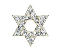 VVCome Sparkle Crystal Star of David Brooch Pin Rhinestone Star Bouquet Brooch Pin Lapel Pins Spiritual Brooch Badge, Metal crystal, crystal