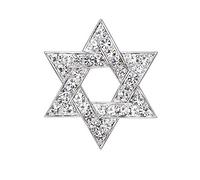 VVCome Sparkle Crystal Star of David Brooch Pin Rhinestone Star Bouquet Brooch Pin Lapel Pins Spiritual Brooch Badge, Metal Crystal, crystal