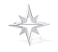 VVCome Sparkle Crystal Star of David Brooch Pin Rhinestone Star Bouquet Brooch Pin Lapel Pins Spiritual Brooch Badge, Metal Crystal, crystal