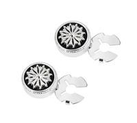 VVCome Vintage Crystal Stellar Bloom Lucky Cloud Motif Design Button Covers & Cufflinks Set - Snap-On Jewelry Clips for Shirts, Tuxedos, Dresses Wedding, Party, Formal Events Gift, 20mm, Brass