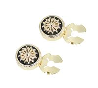 VVCome Vintage Crystal Stellar Bloom Lucky Cloud Motif Design Button Covers & Cufflinks Set - Snap-On Jewelry Clips for Shirts, Tuxedos, Dresses Wedding, Party, Formal Events Gift, 20mm, Brass