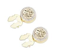 VVCome Vintage Crystal Stellar Bloom Lucky Cloud Motif Design Button Covers & Cufflinks Set - Snap-On Jewelry Clips for Shirts, Tuxedos, Dresses Wedding, Party, Formal Events Gift, 20mm, Brass
