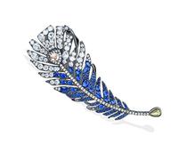 VVCome Vintage Golden Feather Lapel Pin Leaf Brooch Stick Pin for Suit Women Men Jewelry, Metal, crystal