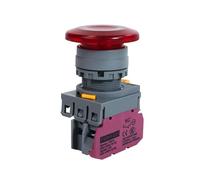 VVCPVDXCI 22mm FXBY6 Mushroom Head Plastic Switch with LED Momentary Self-Locking illuminated Push Button 1NO1NC 10A 12V 24V 220V