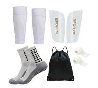 VVCPVDXCI 5PCS Set Football Bag Soccer Socks Teenagers Men Sport Grip Sock Soccer Leg Cover Bandage Shin Pads Training Shank Board