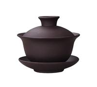 VVCPVDXCI Tranditional Purple Pottery Gaiwan Ceramic Handmade Chaozhou Kung Fu Tea Set Tea Bowl Tea Cup Tea Ceremony