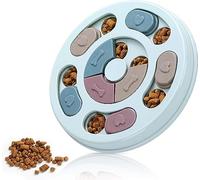 VVDPJLS Dog Puzzle Toys Slow Food Dispenser Feeding Interactive Plate Bowl Non-Slip Anti-choking Cat Dogs Training Games(Pawprint Pink)