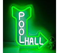 Vveikea Pool Hall Neon Sign Dimmable Pool Room Led Sign Billiards Neon Lights Vintage Light Up Sign for The Man Cave, Game Room, Arcade Accessories (8.85”x 11.4”)