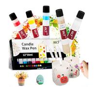 VVF Candle Wax Pen Set - 12 Vibrant Colors with Glitter Pens for Fun DIY Candle Painting Kit, Candle Making, Crafts, Holiday & Party Decorations