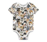 vvfelixl Baby Boy Short Sleeve Bodysuit Watercolor Cat Print Newborn Outfits 0-3 Months, Multiple colors, 9-12 Meses