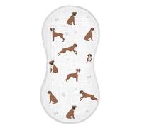 vvfelixl Burp Cloths Boxer Dog White for Baby Boy Girls Baby Washcloths Burp Rags 1 Pack