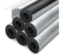 VVFLED 3/4'' Pipe Insulation Foam Tubing, 4 Pack Aluminium Foil Self-Adhesive Foam Tube for AC Line, Outdoor Water Pipe, Sprinkler, Plumbing Winter Freeze Protection(ID-3/4'' THK-0.6'' L-15.7'')