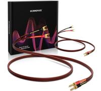 VVFLED HiFi OFC Speaker Cable with Banana Plug to Jumper Cable, 2 Pack 3m OFC Wire with Gold Plated Banana Plugs, 14AWG Speaker Cord Bridge for Amplifier Amp Sub Audio (3m / 9.6FT)