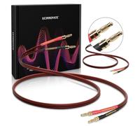 VVFLED OFC Speaker Cable with Gold-Plated Banana Plugs, 2 Pack 9.8ft/3m 14 Gauge HiFi Speaker Wire with Banana Plugs, Home Theater Speaker Wire Cable for Hi-Fi & Home Audio, Amp, Vintage Speakers