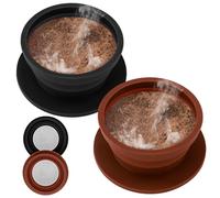 VVGCS Collapsible Paperless Pour Over Coffee Dripper with Stainless Steel Filter, Single Cup Travel Pour Over Coffee Maker Set Camping, Reusable Portable Coffee Strainer Pour Over, 2 Pack(Brown+Black)