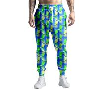 VVGETE 80s Costumes for Men Joggers Pants,Casual Pants Running Pants with Drawstring,90s Outfit for Men, Mermaid Scales, X-Large