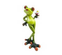 VVGIFTS Frog Figurines Decor Funny Creative Craft Resin Frog Sculpture Statue for Home Office Desk Tabletop Bathroom Decoration, Ornament Gift (Frog Drinking Drink)