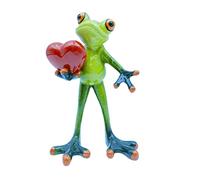 VVGIFTS Frog Figurines Decor Funny Creative Craft Resin Frog Sculpture Statue for Home Office Desk Tabletop Bathroom Decoration, Ornament Gift (Frog Holding Heart)